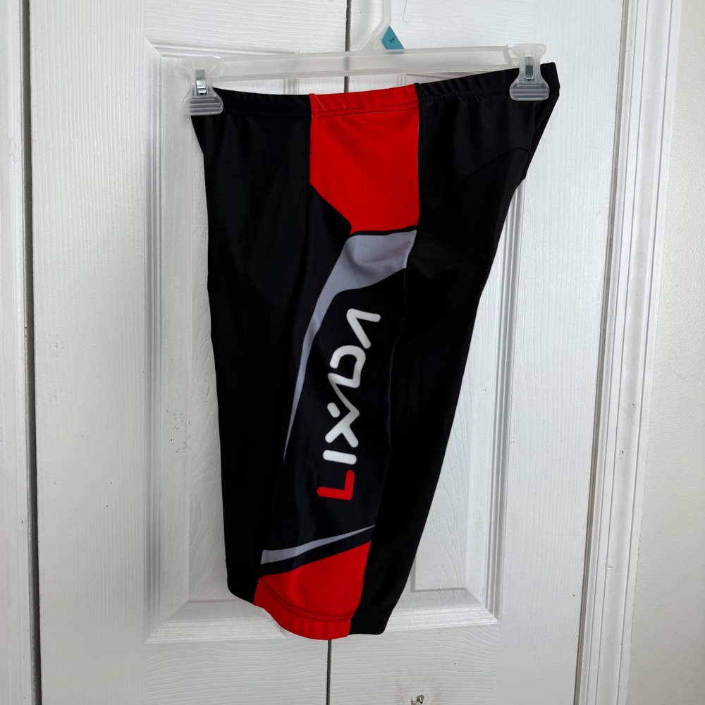 LIXADA Cycling Shorts Mens Padded Bike Bicycle Shorts Black‎ Red Gray EU L